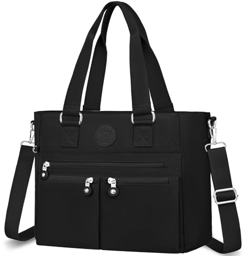 VOBUKE Handtasche Damen Groß Tasche Nylon Umhängetasche Große Wasserdichte Crossbody Bag mit Vielen Fächern Tote Bag Mittelgroß Schultertasche Damenhandtasche mit Breitem Gurt für Uni Schule Shopper