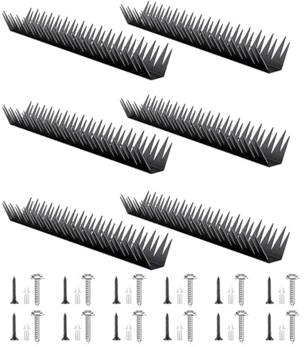 YIZITU Lot de 6 pics de sécurité en métal anti-escalade pour extérieur, jardin, maison, protection contre les chats, les oiseaux