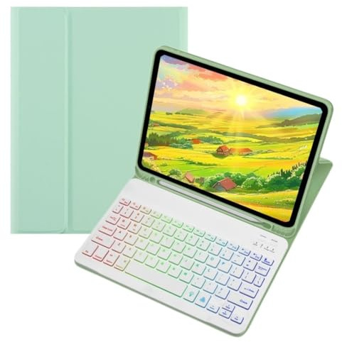 kaidisen Custodia con tastiera retroilluminata colorata per iPad Mini 5a generazione e Mini 4, con tastiera magnetica staccabile Bluetooth RGB retroilluminata, colore caramella, per studenti d'affari