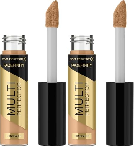 Max Factor Facefinity Multi-Perfector Correttore, correttore all-in-one, nasconde le imperfezioni, vegano, copertura personalizzabile, 6 tonalità, 4N, 11 ml (Confezione da 2)