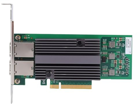 Fabater Puertos RJ45 Duales Tarjeta de Red de 10 GB Tarjeta Nic PCIE X8 de bajo Consumo de Energía para Server con Tecnología Avanzada de Administración de Energía