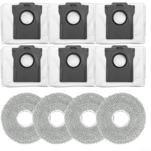 Kit de piezas de aspiradora robot Cecotec X70 con 4 almohadillas de fregona y 6 bolsas de polvo, paños de microfibra sin obstrucciones para una limpieza eficiente