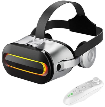 Casque VR pour smartphones, design ABS léger avec une large compatibilité pour les appareils iOS et Android, expérience de jeu 3D immersive et de film avec manette de jeu incluse