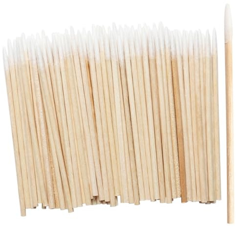 300 Stück Wattestäbchen mit Holzgriff für Permanent Make up, spitze Applikatoren, Kosmetikstäbchen für Augenbrauen Tattoos