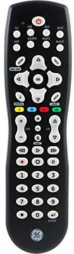 GE Universal Remote Control for Samsung, Vizio, Lg, Sony, Sharp, Roku, Apple TV, TCL, Panasonic, Smart TVs, Streaming Players, Blu-Ray, DVD, Simple Setup, 8-Device, Black, 33715