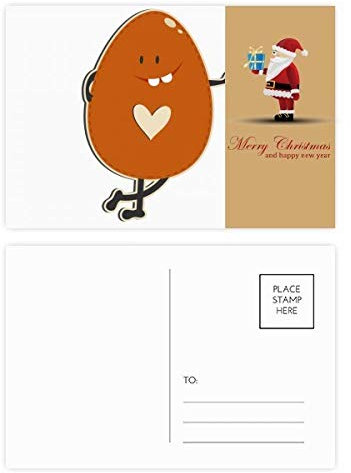 Ostern Religion Festival braunes Ei Santa Claus Postkarten-Set Dankeskarten, 20 Stück