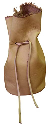 Förster-Fellnest Großer Beutel aus echtem Leder, Vollnarbenleder - Lederbeutel, Ledersack, Geldbeutel, Talerbeutel als Accessoire für Mittelalter, LARP, Reenactment