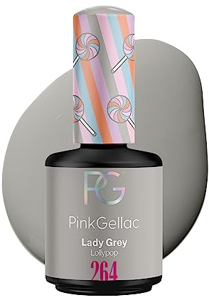 Pink Gellac Gel Nagellack UV, Veganes Nagelgel - 264 Lady Grey 15 ml | Gelnagellack für UV Lampe, Einfache Anwendung Nail Polish für 14 Tage Salonqualität, Gellack Made in Holland