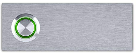 Türklingel mit Gravur Edelstahl 110x40mm mit LED-Taster (Farbe wählbar) Wasserdicht und Montagefertig von Klingelhaus - Ohne Gravur