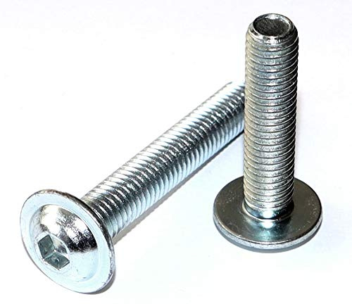 Flachkopfschrauben mit Innensechskant und Flansch M8x50 DIN 7380-2 Stahl verzinkt 10.9 Stückzahl 10 Linsenkopfschrauben Linsenschrauben Rundkopfschrauben Flanschschrauben
