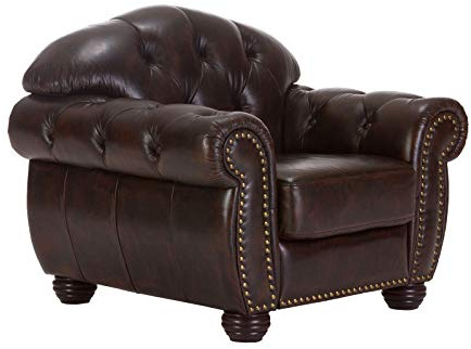 Woodkings Chesterfield Sessel Hereford Echtleder antik Braun