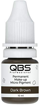 QBS Microblading Pigmente für Augenbrauen 10 ml | Verwendung mit Maschine und von Hand | 9 Farben zur Auswahl | SPMU-Produkte (Dunkelbraun)