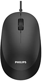 Philips SPK7207 kabelansluten mus – 1200 DPI, 2,0 GHz, tyst klickupplevelse, Plug and Play USB, svart