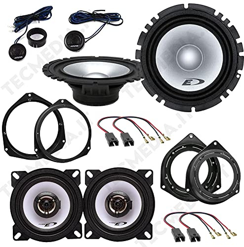Kit 6 Casse Altoparlanti Alpine per Fiat Grande Punto Kit Anteriore e Posteriore con Adattatori e Connettori Inclusi