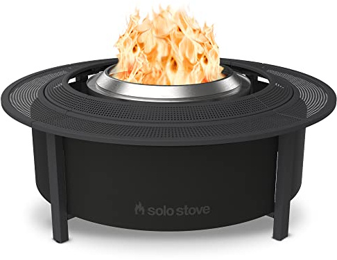 Solo Stove Surround Feuerstellentisch mit Hitzeschutz, Groß | Erhöhung und Aufbewahrung für Yukon, Pulverbeschichteter Stahl/UV-beständiges Material, Maße (HxB): 52 x 133,5 cm, Schwarz