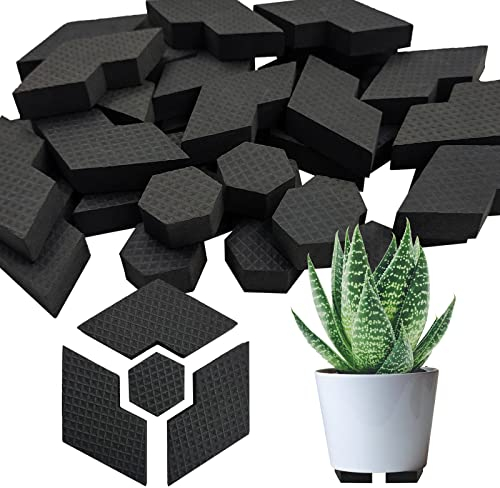 SNAIL GARDEN 40Pcs unsichtbare Topffüße, Composable Hexagon Blumentopf Füße Risers für Muti-Styles Töpfe, rutschfeste Gartenarbeit Topf Füße Pads für Indoor Outdoor Pflanzgefäße Garten Pflanze Töpfe
