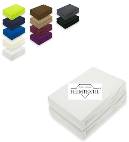 EXKLUSIV HEIMTEXTIL Doppelpack Frottee Spannbettlaken Premium Weiß 200 x 220 cm