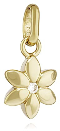 NKlaus Kettenanhänger Blume 333 Gelb Gold 8 Karat hochglanz 8x8mm Zirkonia weiß Amulett 11988