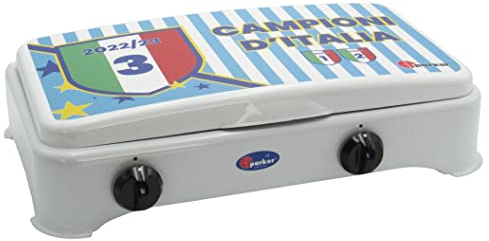 CFParker Fornello 2 Fuochi Gas GPL per uso esterno Made in Italy EDIZIONE LIMITATA NAPOLI CAMPIONE D'ITALIA - 5326CBGPNA2