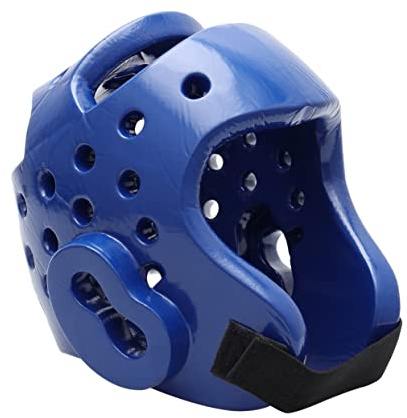 Parliky Children's Karate and Taekwondo Headgear Vented EVA Helmet Forehead and Ear Protection Lightweight Kickboxing Sparring Helmet Blue