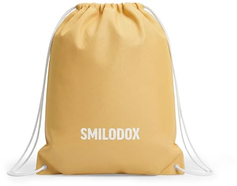 SMILODOX Turnbeutel Damen - Praktischer Sportbeutel für Kleidung & Sportschuhe, Farblich Abgesetzte Bänder Rucksack Damen, Stoffbeutel Innentasche mit Reißverschluss, Verstellbare Kordel Sporttasche