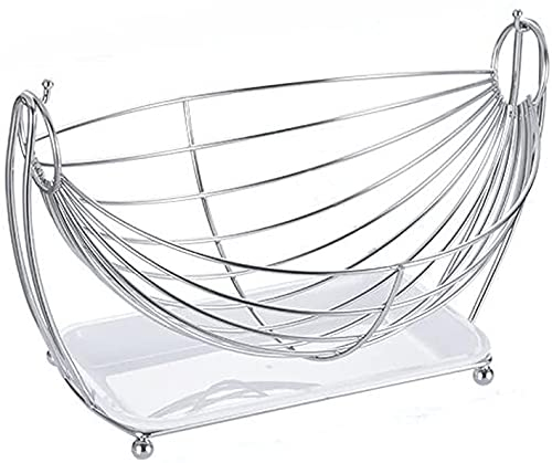 Corbeille à Fruits, Corbeille à Fruits balançoire européenne Semi-Circulaire en Acier Inoxydable Durable 30 * 25 * 17,5 cm Plat à Fruits
