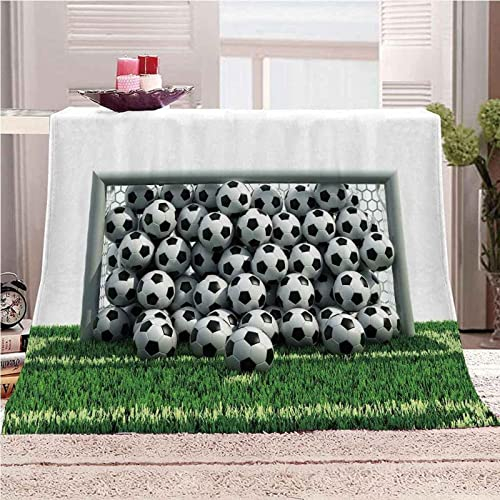 okoikfc Kuscheldecke Flauschig 220x240 cm 3D Fußball Decke Fleecedecke - Wohndecke, Sofadecke XXL, Decke Couch Blanket, Kuscheldecke Große, Sofa überwurfdecke