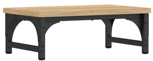 vidaXL Monitorständer, Monitorerhöhung mit Stauraum, Schreibtischaufsatz mit verstellbaren Beinen, Monitorhalterung Bildschirmerhöhung, Sonoma-Eiche Holzwerkstoff