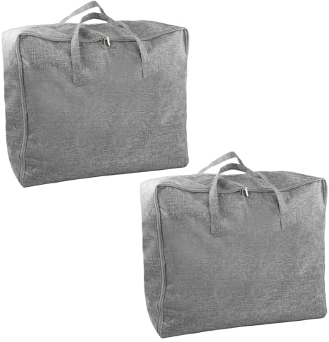Anseom 2 Pezzi Grandi Contenitori per Vestiti, 60 cm x 50 x 28 cm Borsa Grande Pieghevole Impermeabile Contenitori Sottoletto, Borsa di Immagazzinaggio con Maniglie per Abbigliamento Coperte Piumoni