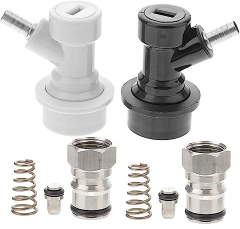 LABRIMP Sets de Coupleurs de Fût Montage Facile Lot de 2 en Acier Inoxydable Débit Fluide pour Bière pour Fût à Bille, Bar et Maison