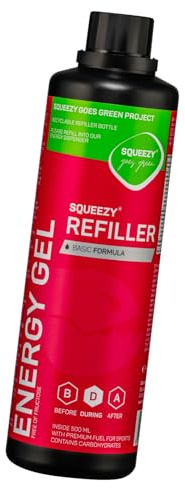 Squeezy Energy Gel Refiller (Basic Formula) 500 ml - Sport Energy Gel für schnelle & dauerhafte Energie bei maximaler Verträglichkeit beim Laufen, Radsport, Marathon & Co.