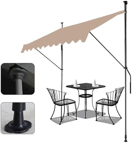 DJJYCTNM Store Banne Manuel, Parasol de Jardin Exterieur, Abri Pare-Soleil de Terrasse Autoportant sans Vis avec Poteau de Support et Tissu Résistant aux UV pour Fenêtre, Porte, Porche, Terrasse (Col