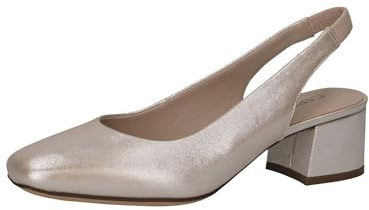 CAPRICE Slingpumps för damer av läder med lack, Tygransfärgad metallisk, 36 EU