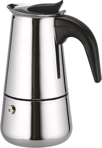 Hominas Cafetiere Italienne, 2/4/6/9 Tasses Cafetière Expresso Moka en Acier Inoxydable avec Poignée Profilée pour électrique Et à Gaz, 200 Ml