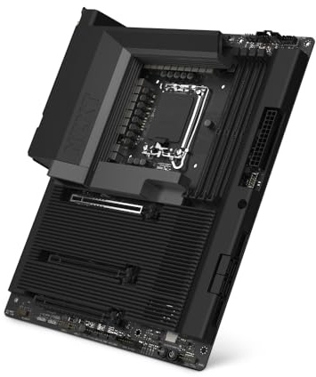 Placa Base para Juegos NZXT N7 Z890 – Intel Z890 LGA 1851 ATX para Core Ultra (Serie 2) - 16+1+2, DDR5, 5X M.2, PCIe 5.0, Wi-Fi 6E, 2.5GbE, Thunderbolt 4 - Cubierta Completa – Negro