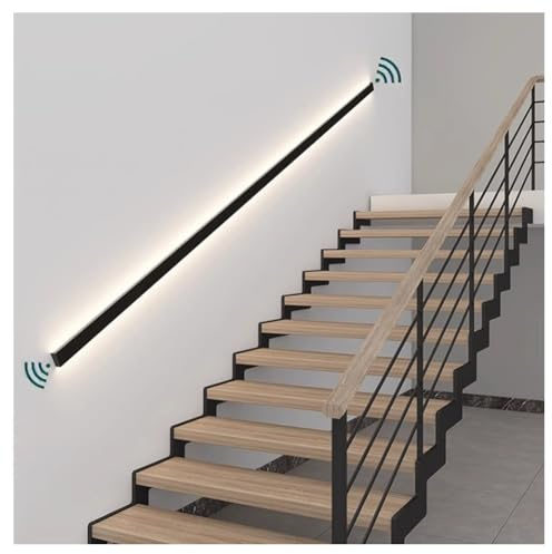 GZHERVICES Corrimano per Scale A LED con Sensore Luminoso, Corrimano Luminoso A Parete, Corrimano in Lega di Alluminio con Luce LED - per Terrazze Esterne E Scale Interne(2m/78.74'')