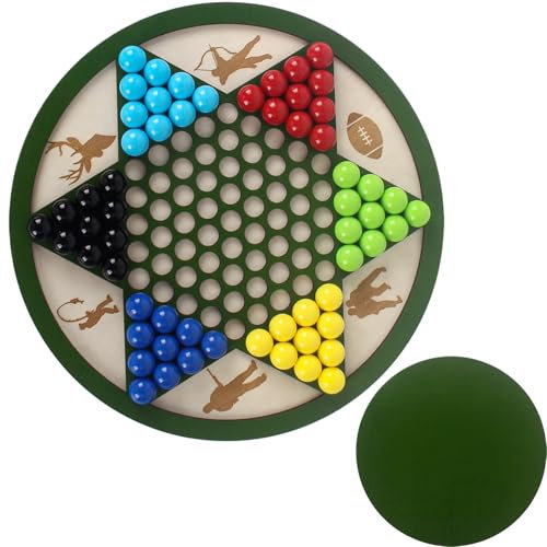 Jeu de Dames Chinoises Complet,Jeu de Société en Bois de Dames Chinoises | Jouet De Stratégie Multijoueur Stimulant pour Étudiants Adultes Filles Garçons Soirées en Famille Et Jardin