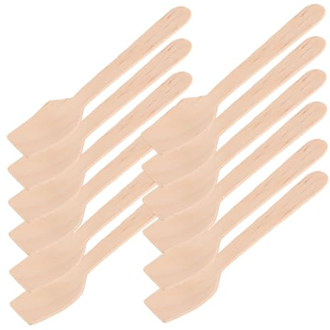 LIFKOME 300piezas Mini Cuchara De Madera Cucharas Pequeñas De Madera Para Degustación Fiestas Catering Eventos De Servicio De Comida De Muestra Para Postres Yogures Helados