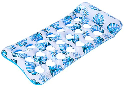 Pocoiau Schnell aufgeblasene geformte Pool-Luftmatratze, Schwimmer, stabile PVC-Wasserliege für Erwachsene, See oder Strand, dekoratives Ahorn-Poolbett