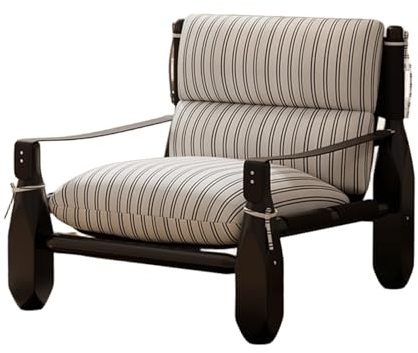 Trä loungestol, medeltida stil massivt trä soffa med sammetstyg och läderarmstöd, lastlager 150 kg