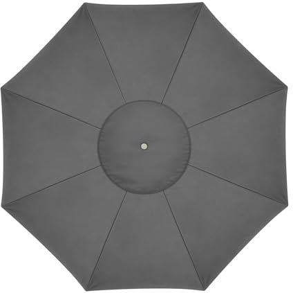 EVERGOODS Waterproof Garden Parasol Cover – Heavy Duty 600D Oxford Fabric with PVC Coating, Fits 2.5 Umbrellas, Full-Length Zip & Adjustable Drawstring for All-Weather Protection (Gray 8-sided)