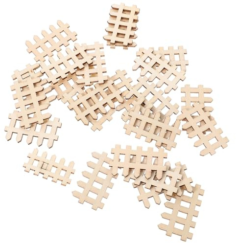 DIYEAH 100pcs Mini Wooden Picket Fence 4.9x3.0cm Miniature Garden Fence Photo Prop for Fairy Garden Lawn Terrarium Micro Landscape Decoration