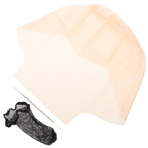 ULTECHNOVO Gorra Calva de Látex Elástica Talla Única Red para Cabello y Kit de Herramientas de Maquillaje para Cosplay y Disfraces, Accesorio para Fiesta y Teatro, 3 Piezas