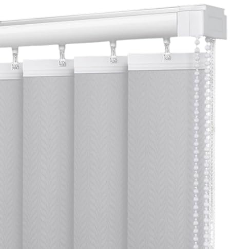 Lamellen Jalousie Grau, Schiebevorhang Aus Stoff Lichtfilterung, 60 90 120 160 200 240 280 300cm Lamellenvorhang Sichtschutz Komplettset Inklusive Zubehör Für Zuhause Innen Fenster(W200cm*H150cm)