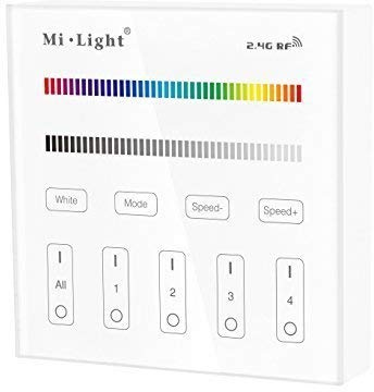 LIGHTEU® B3 Wireless 2,4 G RF 4 Zonen RGB/RGBW Smart Panel Controller für Wandmontage, funktioniert nur mit Miboxer RGB/RGBW Serie