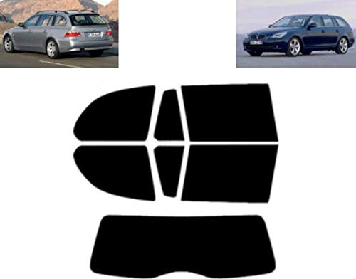 Passgenaue Tönungsfolie für 5er E61 5-Türen Kombi 2005-2009 Heck/Seitenscheiben (05% Tiefschwarz)