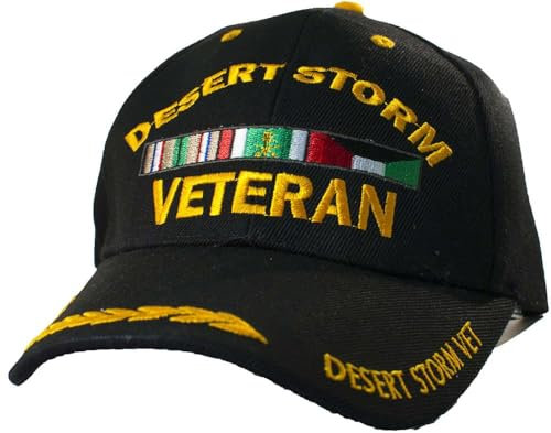 Artisan Owl Desert Storm Veteran Service-Band, bestickt, Schwarz, schwarz, Einheitsgröße