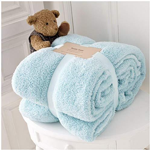 GC GAVENO CAVAILIA Premium Soft & Cosy Teddy Throw, 100% Polyester Light Weight Fluffy Sofa Settee Blanket, Ultra Plush Cuddly Snuggle Comfort, Duck Egg, King Size (200 x 240 cm), X-Large