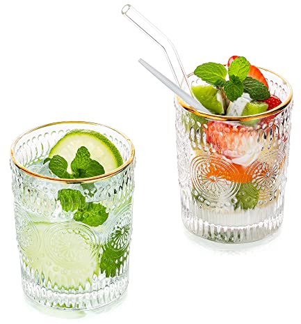 Glasseam Water Glasses 2 Pcs: 300ML Glear Tumbler Glasses for Hiball | Lead-free Glass, For Juice, Coffee, Tea, Party, Bar