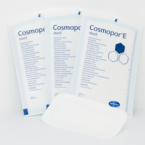 Large Adhesive Sterile Wound Dressings **Pack of 25**- Suitable for cuts and grazes, Diabetic Leg ulcers, venous Leg ulcers, Small Pressure sores (10cm x 20cm)